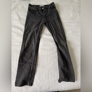 Zara Charcoal Midwaist Straight Jeans